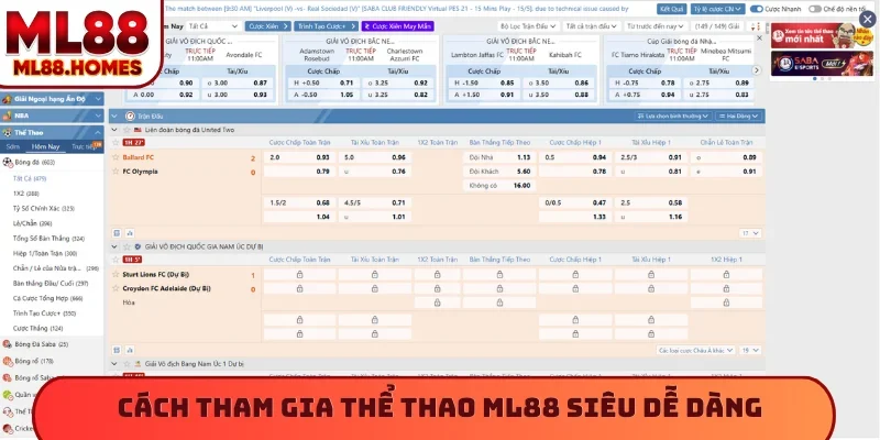 Cách tham gia thể thao ML88 siêu dễ dàng
